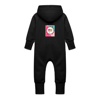 Sommer Paradies - Baby Bio Sweat Overall mit Kapuze - Schwarz - Hinten