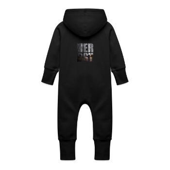 Herbst - Baby Bio Sweat Overall mit Kapuze - Schwarz - Hinten