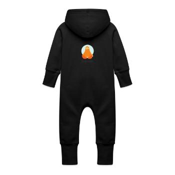Gardez le calme - Grenouillère à capuche bio en molleton Bébé - noir - Dos