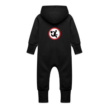Nerd-Herden-Logo - Futter - Baby Bio Sweat Overall mit Kapuze - Schwarz - Hinten