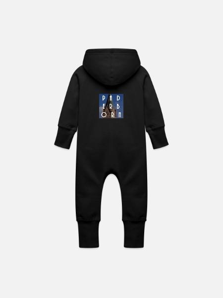 Paderborn - Baby Bio Sweat Overall mit Kapuze - Schwarz