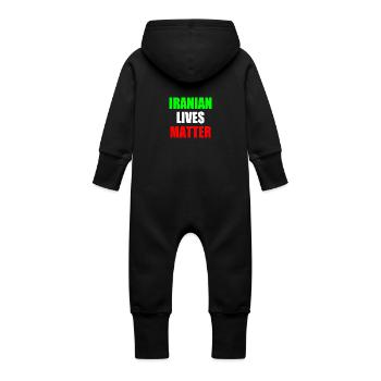 Iranian lives matter - Grenouillère à capuche bio en molleton Bébé - noir - Dos
