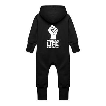Femme, vie, liberté | Libérez l’Iran ! - Grenouillère à capuche bio en molleton Bébé - noir - Dos