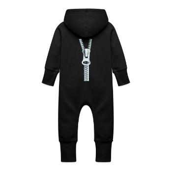 OUVERT? - Grenouillère à capuche bio en molleton Bébé - noir - Dos