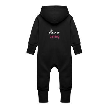 Gaming Gamer Video Game Player Geek - Baby Organic Sweat Overalls With Hood - black - Back