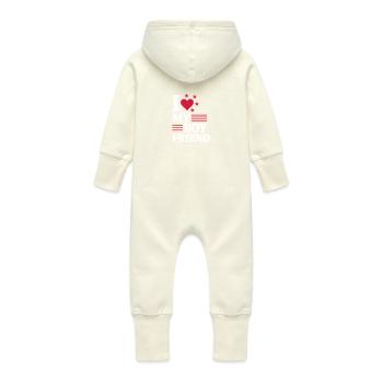 ICH LIEBE MEINEN FREUND! - Baby Bio Sweat Overall mit Kapuze - Vanille-Milchshake - Hinten