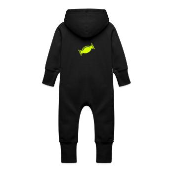 Bonbon - Baby Bio Sweat Overall mit Kapuze - Schwarz - Hinten