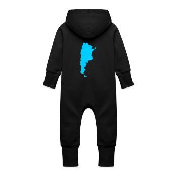 Argentina Map - Baby Organic Sweat Overalls With Hood - black - Back