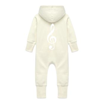 Cle de Sol blanc - Grenouillère à capuche bio en molleton Bébé - vanille - Dos