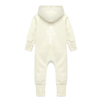 Keep Calm - Biathlon - Baby Organic Sweat Overalls With Hood - vanilla - Back
