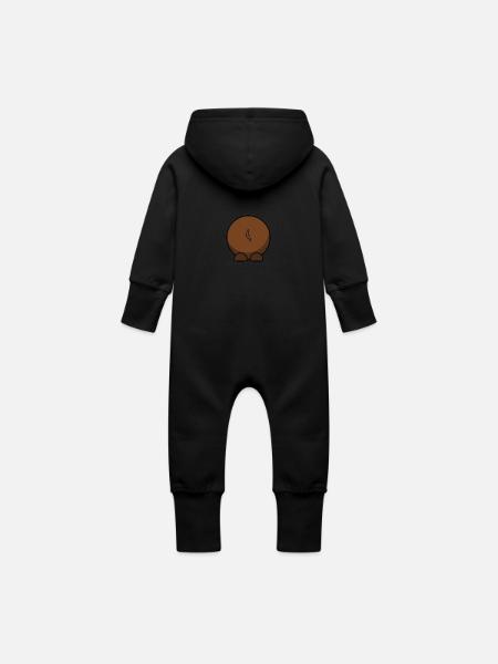 Tierpopo - Baby Organic Sweat Overalls With Hood - black
