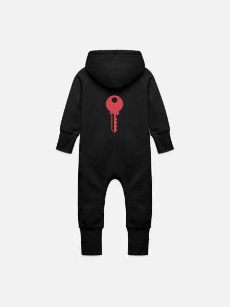 Schlüssel - Baby Bio Sweat Overall mit Kapuze - Schwarz