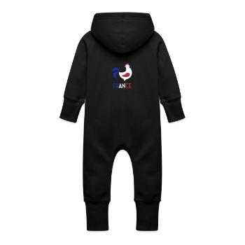 France Français Française French Frankreich - Baby Organic Sweat Overalls With Hood - black - Back