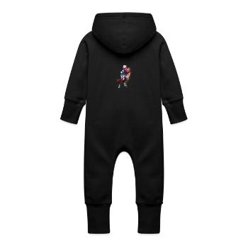 L’art du sport de crosse #lacrosse #sport - Grenouillère à capuche bio en molleton Bébé - noir - Dos