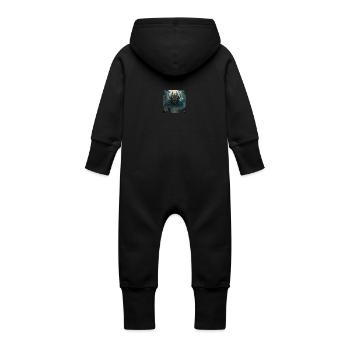 Forest Demon - Baby Bio Sweat Overall mit Kapuze - Schwarz - Hinten