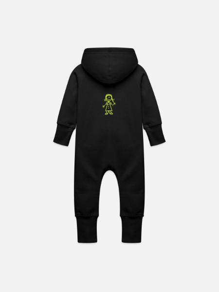 Filles - Grenouillère à capuche bio en molleton Bébé - noir