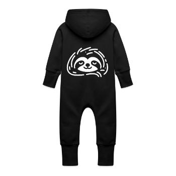 Mignon paresseux endormi Restez au frais - Grenouillère à capuche bio en molleton Bébé - noir - Dos