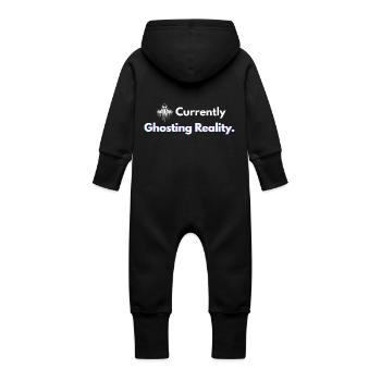 Currently Ghosting Reality Shirt - Baby Organic Sweat Overalls With Hood - vanilla - Back