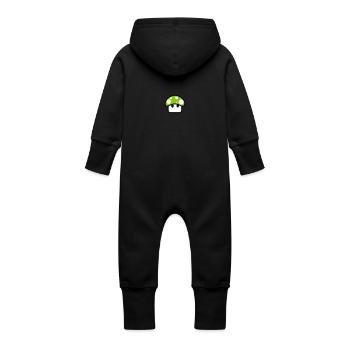 champignon,dessin,geek,jeux vidéo - Grenouillère à capuche bio en molleton Bébé - noir - Dos