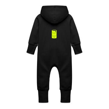 Futaille - Grenouillère à capuche bio en molleton Bébé - noir - Dos