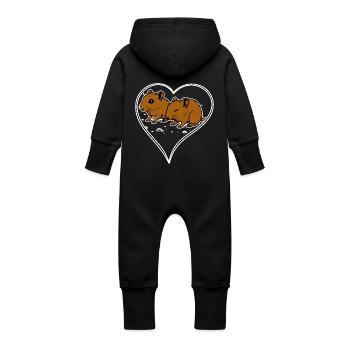 J’adore mon cœur de gerbille - Grenouillère à capuche bio en molleton Bébé - vanille - Dos