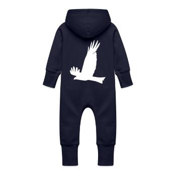 aigle - Grenouillère à capuche bio en molleton Bébé - marine - Dos