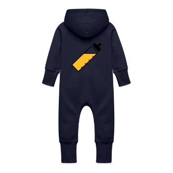 Babyflasche - Baby Bio Sweat Overall mit Kapuze - Navy - Hinten