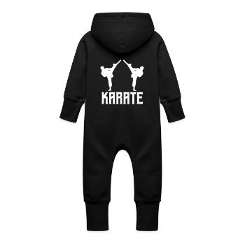 karate - Baby Organic Sweat Overalls With Hood - vanilla - Back