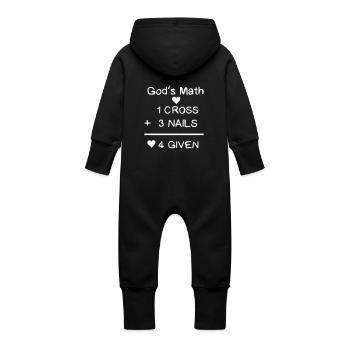 Gods Math 1 Croix + 3 Clous, 4 Donné - Grenouillère à capuche bio en molleton Bébé - vanille - Dos