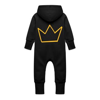 Krone Krone Krone Tiara Corona - Baby Bio Sweat Overall mit Kapuze - Vanille-Milchshake - Hinten
