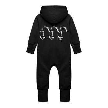 Islandpferd - Baby Bio Sweat Overall mit Kapuze - Vanille-Milchshake - Hinten