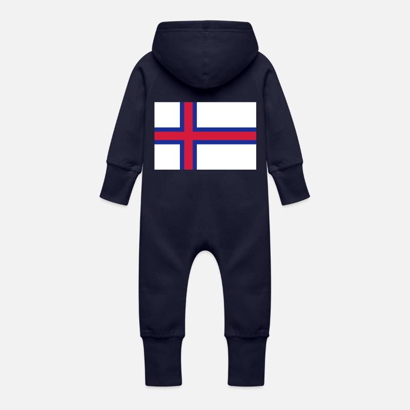 drapeau_iles_feroe - Baby Bio Sweat Overall mit Kapuze - Navy