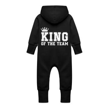 King of the Team - Baby Organic Sweat Overalls With Hood - vanilla - Back