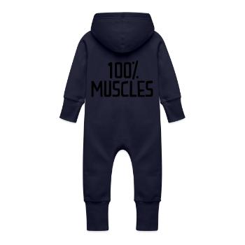 Fitness - Baby Bio Sweat Overall mit Kapuze - Navy - Hinten