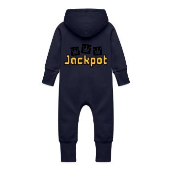 jackpot2 - Baby Organic Sweat Overalls With Hood - navy - Back