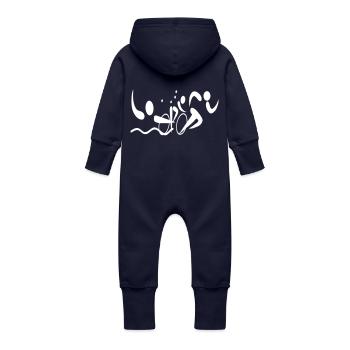 Triathlon - Baby Bio Sweat Overall mit Kapuze - Navy - Hinten