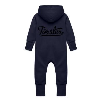 Förster - Baby Bio Sweat Overall mit Kapuze - Navy - Hinten