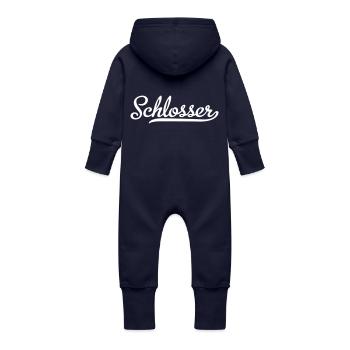 Schlosser - Baby Bio Sweat Overall mit Kapuze - Navy - Hinten