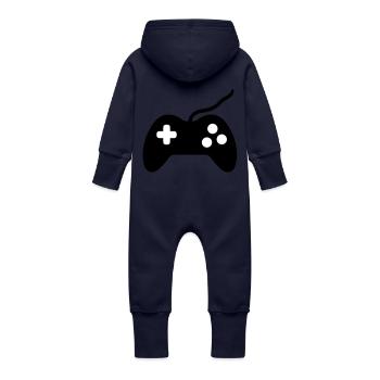 controller_form_f2 - Baby Organic Sweat Overalls With Hood - navy - Back