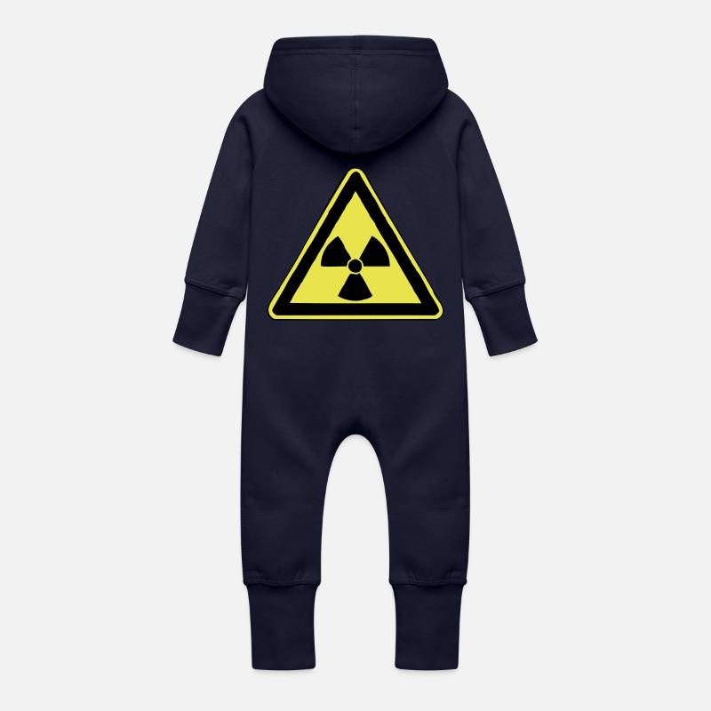 Radioactifs - Grenouillère à capuche bio en molleton Bébé - marine