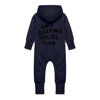 Anti Sleeping Social Club - Baby Bio Sweat Overall mit Kapuze - Navy - Hinten