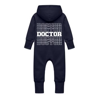 Arzt - Baby Bio Sweat Overall mit Kapuze - Navy - Hinten