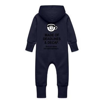 Dates limites et décaféiné - Grenouillère à capuche bio en molleton Bébé - marine - Dos