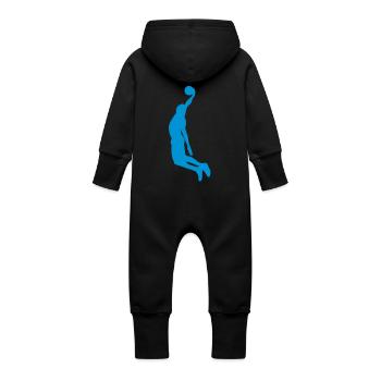 Basketball Dunk Spieler3 - Baby Bio Sweat Overall mit Kapuze - Vanille-Milchshake - Hinten