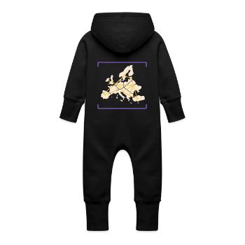 Europe - Networked - Baby Organic Sweat Overalls With Hood - black - Back