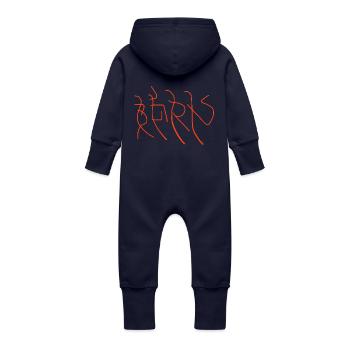 Bern - Grenouillère à capuche bio en molleton Bébé - marine - Dos