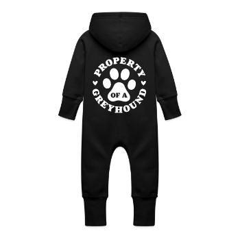Eigentum eines Windhundes - Baby Bio Sweat Overall mit Kapuze - Vanille-Milchshake - Hinten