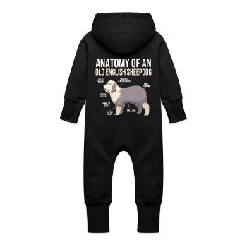 English Shepherd - Baby Organic Sweat Overalls With Hood - vanilla - Back