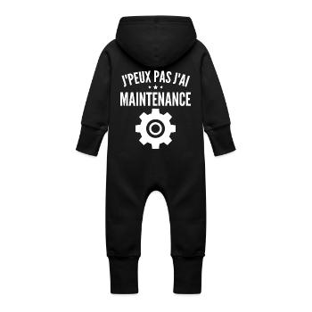 Maintenance informatique - Grenouillère à capuche bio en molleton Bébé - vanille - Dos