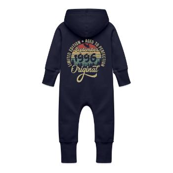 29. Geburtstag September 1996 - 29 Jahre alt - Baby Bio Sweat Overall mit Kapuze - Navy - Hinten
